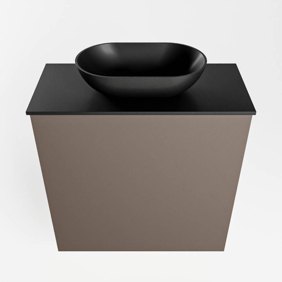 MONDIAZ FOWY toiletmeubel 50cm kleur smoke. Waskom positie midden kleur urban | urban. Zonder kraangat - Afbeelding 5