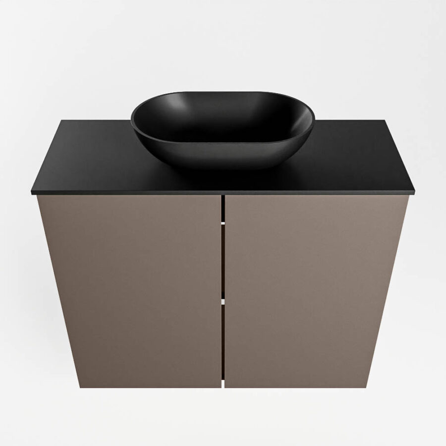 MONDIAZ FOWY toiletmeubel 60cm kleur smoke. Waskom positie midden kleur urban | urban. Met 1 kraangat - Afbeelding 5
