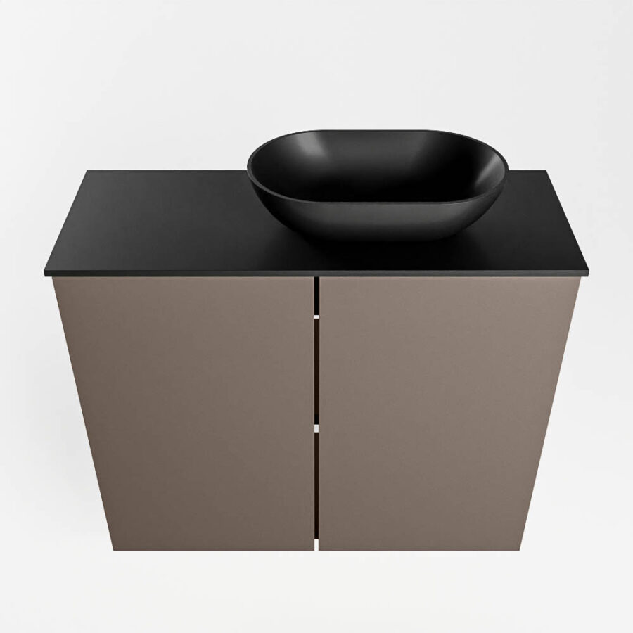 MONDIAZ FOWY toiletmeubel 60cm kleur smoke. Waskom positie rechts kleur urban | urban. Met 1 kraangat - Afbeelding 5