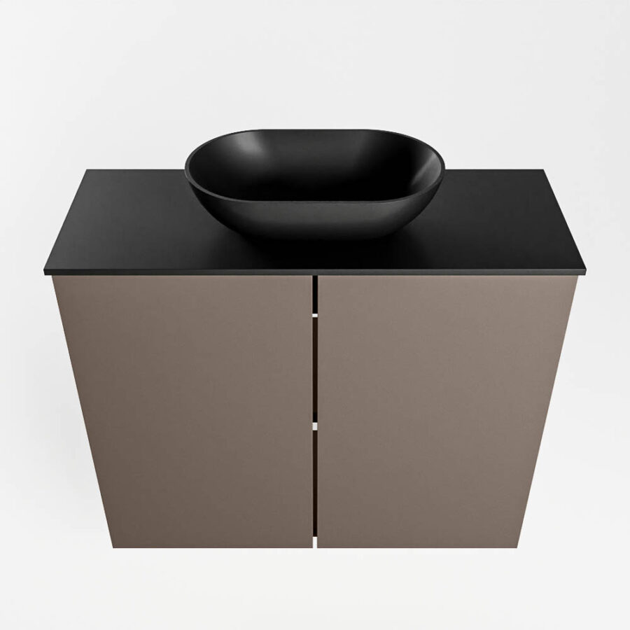 MONDIAZ FOWY toiletmeubel 60cm kleur smoke. Waskom positie midden kleur urban | urban. Zonder kraangat - Afbeelding 5