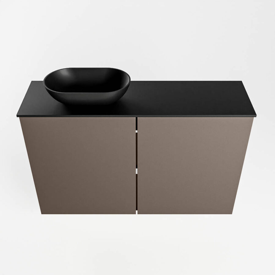 MONDIAZ FOWY toiletmeubel 80cm kleur smoke. Waskom positie links kleur urban | urban. Met 1 kraangat - Afbeelding 5
