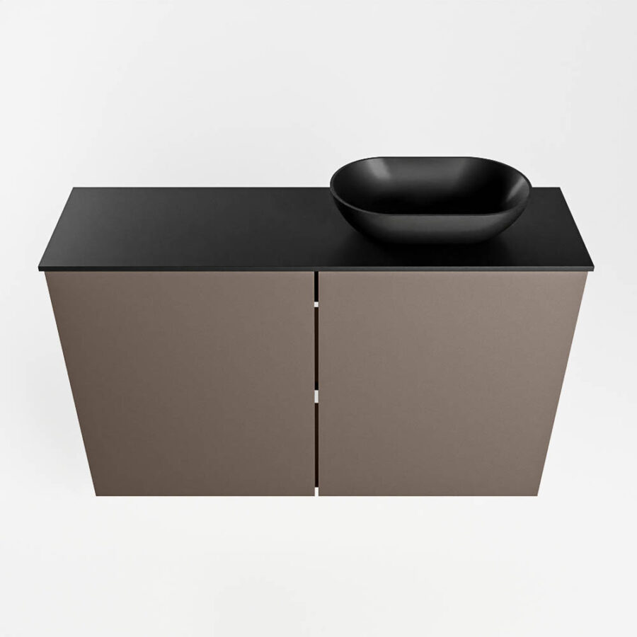 MONDIAZ FOWY toiletmeubel 80cm kleur smoke. Waskom positie rechts kleur urban | urban. Met 1 kraangat - Afbeelding 5