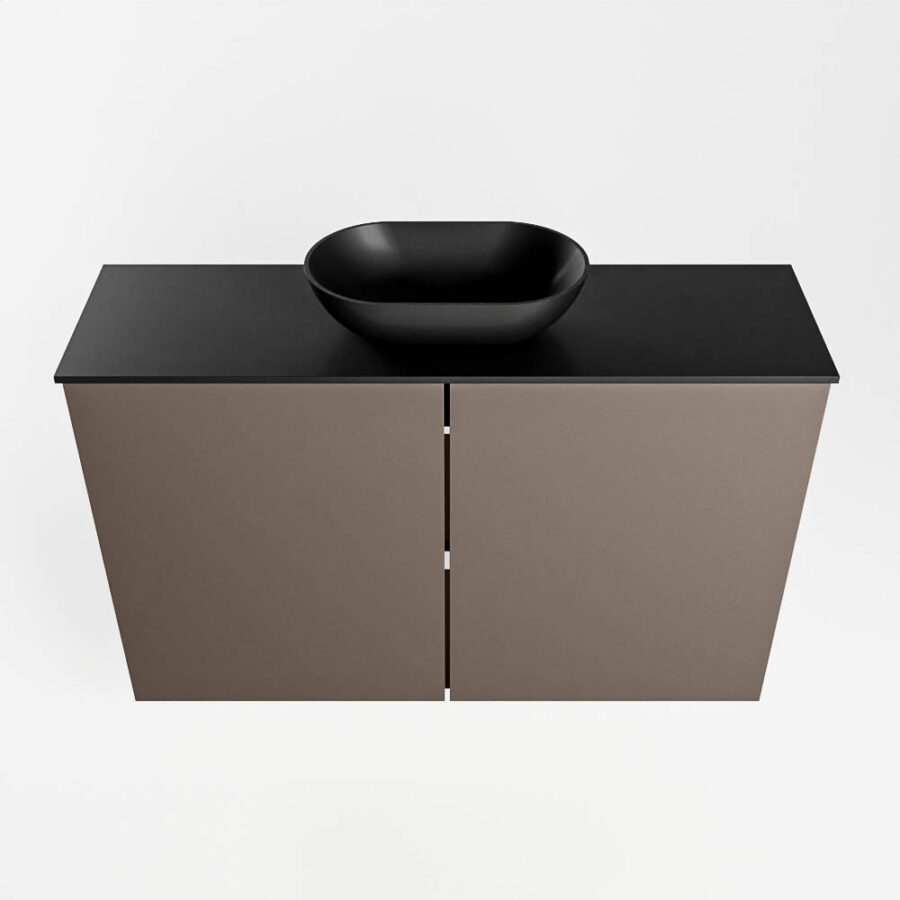 MONDIAZ FOWY toiletmeubel 80cm kleur smoke. Waskom positie midden kleur urban | urban. Zonder kraangat - Afbeelding 5