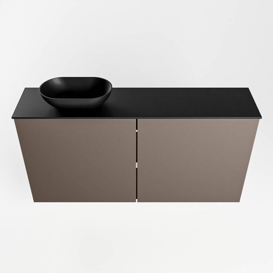 MONDIAZ FOWY toiletmeubel 100cm kleur smoke. Waskom positie links kleur urban | urban. Met 1 kraangat - Afbeelding 5