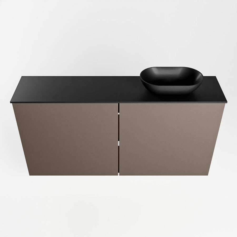 MONDIAZ FOWY toiletmeubel 100cm kleur smoke. Waskom positie rechts kleur urban | urban. Met 1 kraangat - Afbeelding 5