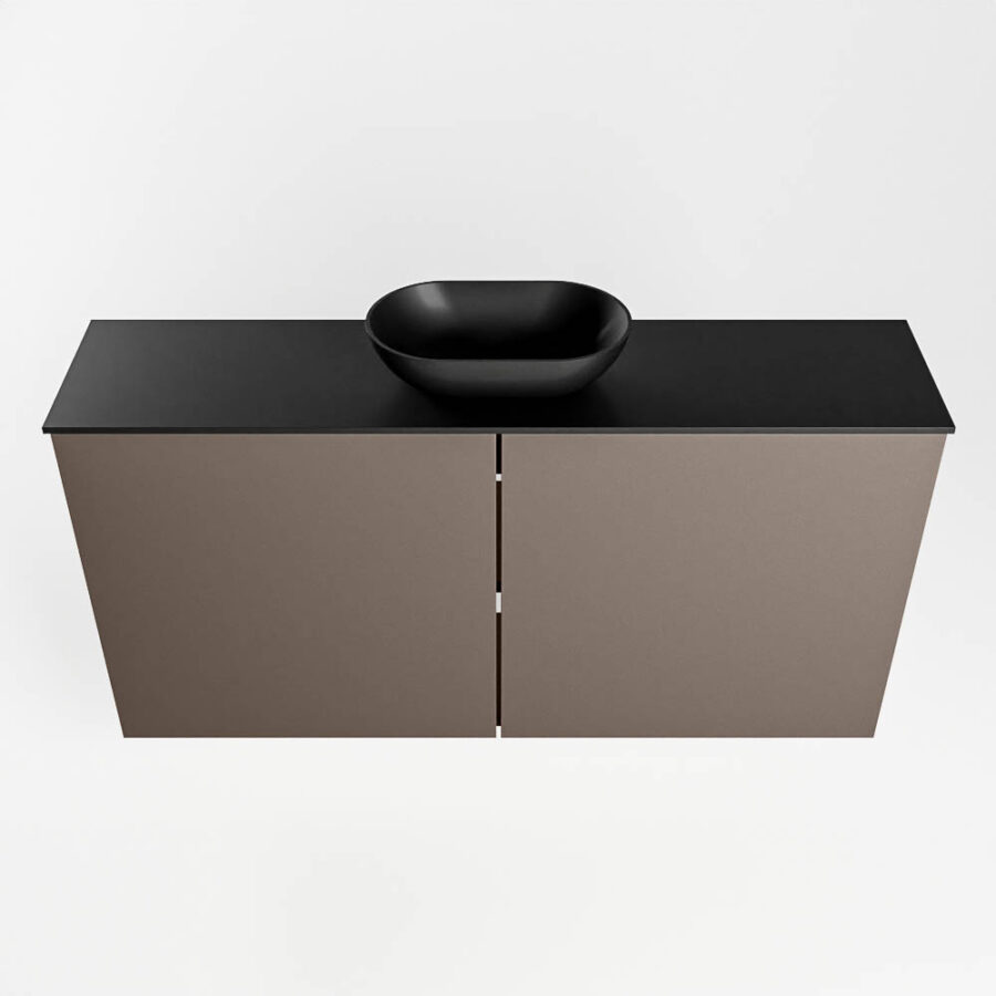 MONDIAZ FOWY toiletmeubel 100cm kleur smoke. Waskom positie midden kleur urban | urban. Zonder kraangat - Afbeelding 5