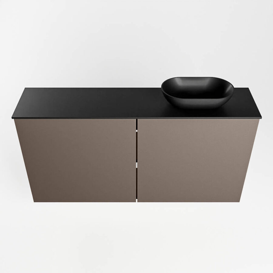 MONDIAZ FOWY toiletmeubel 100cm kleur smoke. Waskom positie rechts kleur urban | urban. Zonder kraangat - Afbeelding 5