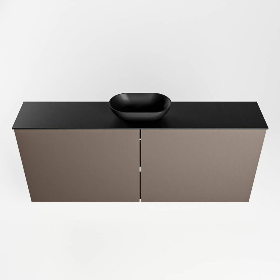 MONDIAZ FOWY toiletmeubel 120cm kleur smoke. Waskom positie midden kleur urban | urban. Met 1 kraangat - Afbeelding 5