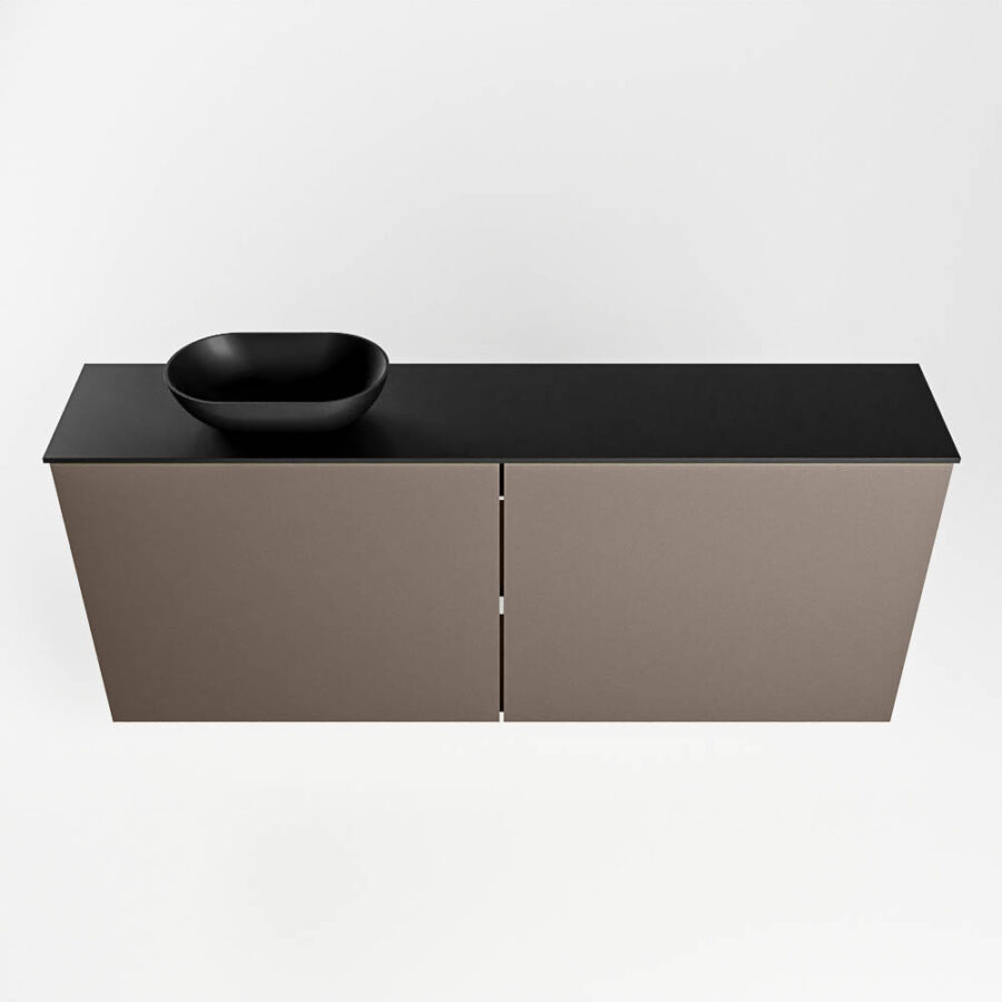 MONDIAZ FOWY toiletmeubel 120cm kleur smoke. Waskom positie links kleur urban | urban. Met 1 kraangat - Afbeelding 5