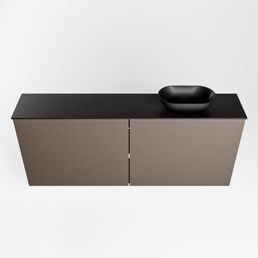 MONDIAZ FOWY toiletmeubel 120cm kleur smoke. Waskom positie rechts kleur urban | urban. Met 1 kraangat - Afbeelding 5