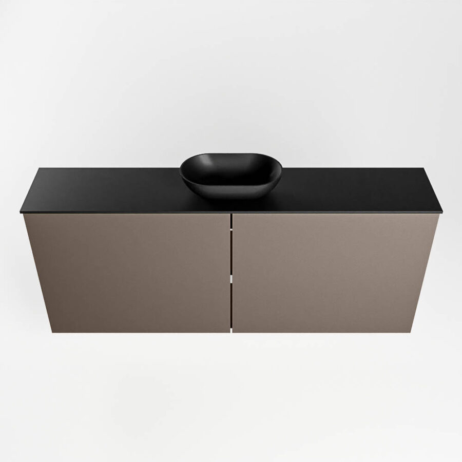 MONDIAZ FOWY toiletmeubel 120cm kleur smoke. Waskom positie midden kleur urban | urban. Zonder kraangat - Afbeelding 5