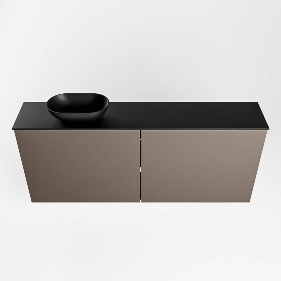 MONDIAZ FOWY toiletmeubel 120cm kleur smoke. Waskom positie links kleur urban | urban. Zonder kraangat - Afbeelding 5