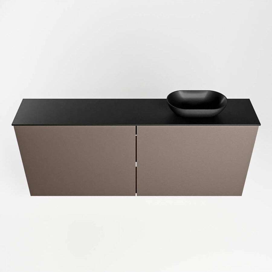 MONDIAZ FOWY toiletmeubel 120cm kleur smoke. Waskom positie rechts kleur urban | urban. Zonder kraangat - Afbeelding 5