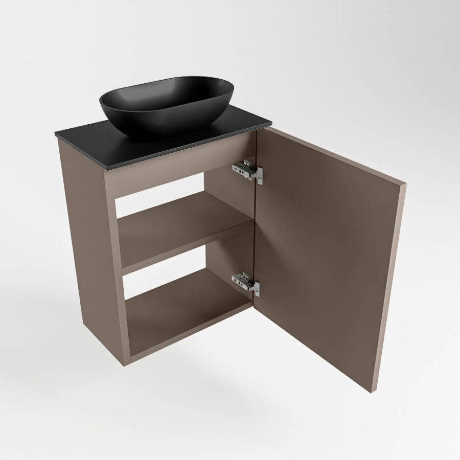 MONDIAZ FOWY toiletmeubel 40cm kleur smoke. Waskom positie midden kleur urban | urban. Zonder kraangat - Afbeelding 6