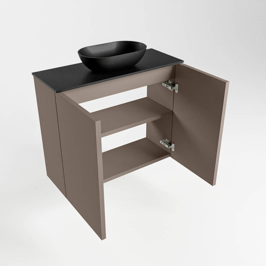 MONDIAZ FOWY toiletmeubel 60cm kleur smoke. Waskom positie midden kleur urban | urban. Met 1 kraangat - Afbeelding 6