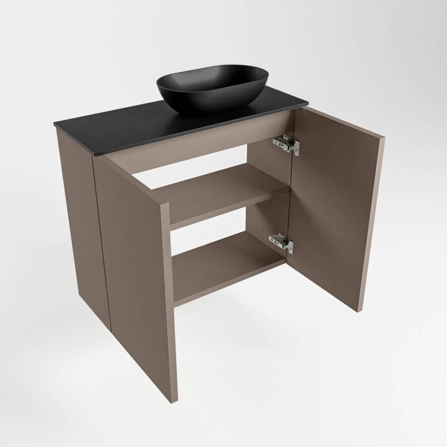 MONDIAZ FOWY toiletmeubel 60cm kleur smoke. Waskom positie rechts kleur urban | urban. Met 1 kraangat - Afbeelding 6