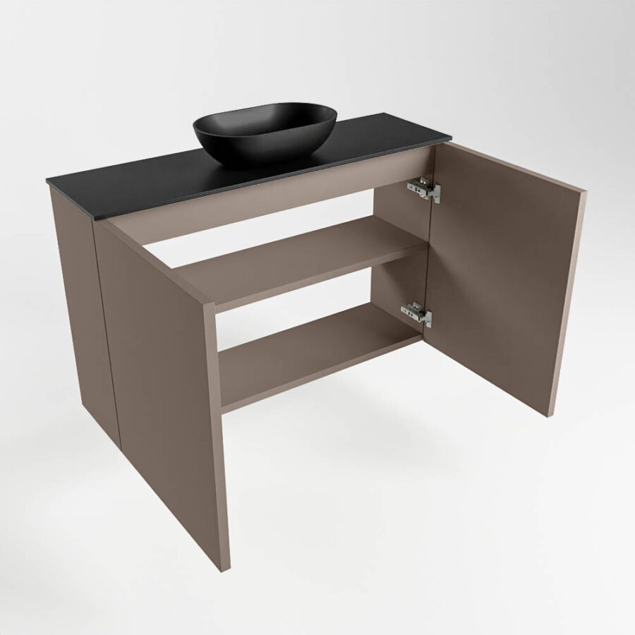 MONDIAZ FOWY toiletmeubel 80cm kleur smoke. Waskom positie midden kleur urban | urban. Met 1 kraangat - Afbeelding 6