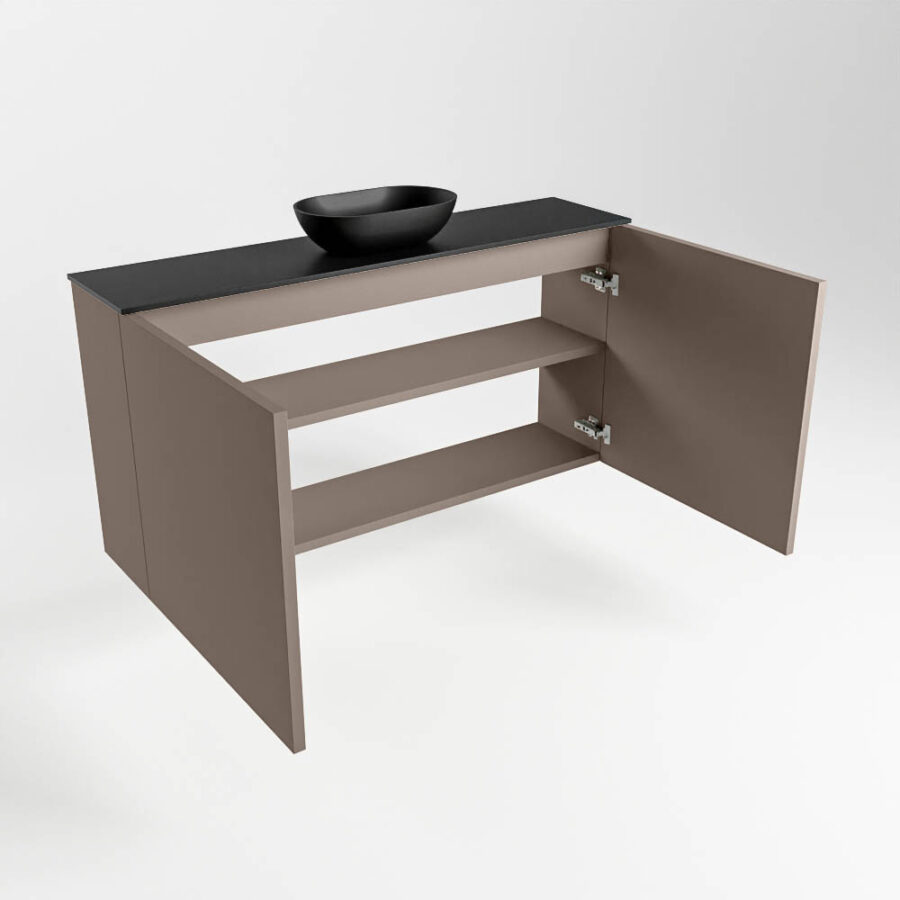 MONDIAZ FOWY toiletmeubel 100cm kleur smoke. Waskom positie midden kleur urban | urban. Met 1 kraangat - Afbeelding 6