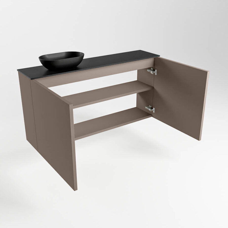 MONDIAZ FOWY toiletmeubel 100cm kleur smoke. Waskom positie links kleur urban | urban. Met 1 kraangat - Afbeelding 6