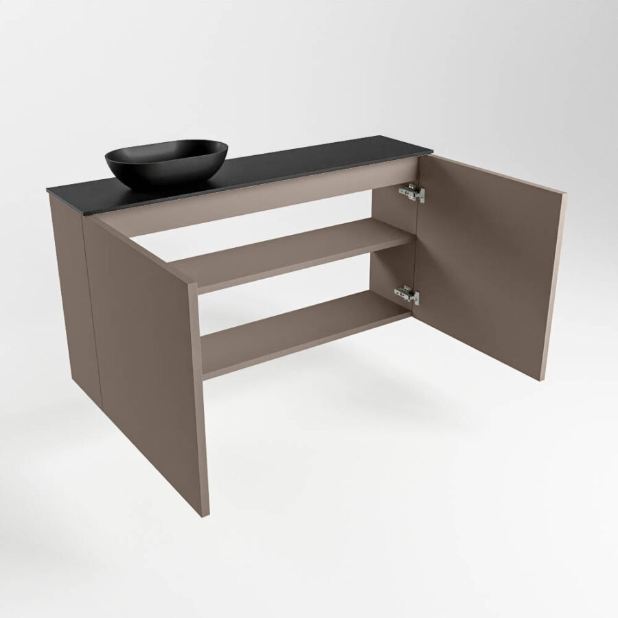 MONDIAZ FOWY toiletmeubel 100cm kleur smoke. Waskom positie links kleur urban | urban. Zonder kraangat - Afbeelding 6
