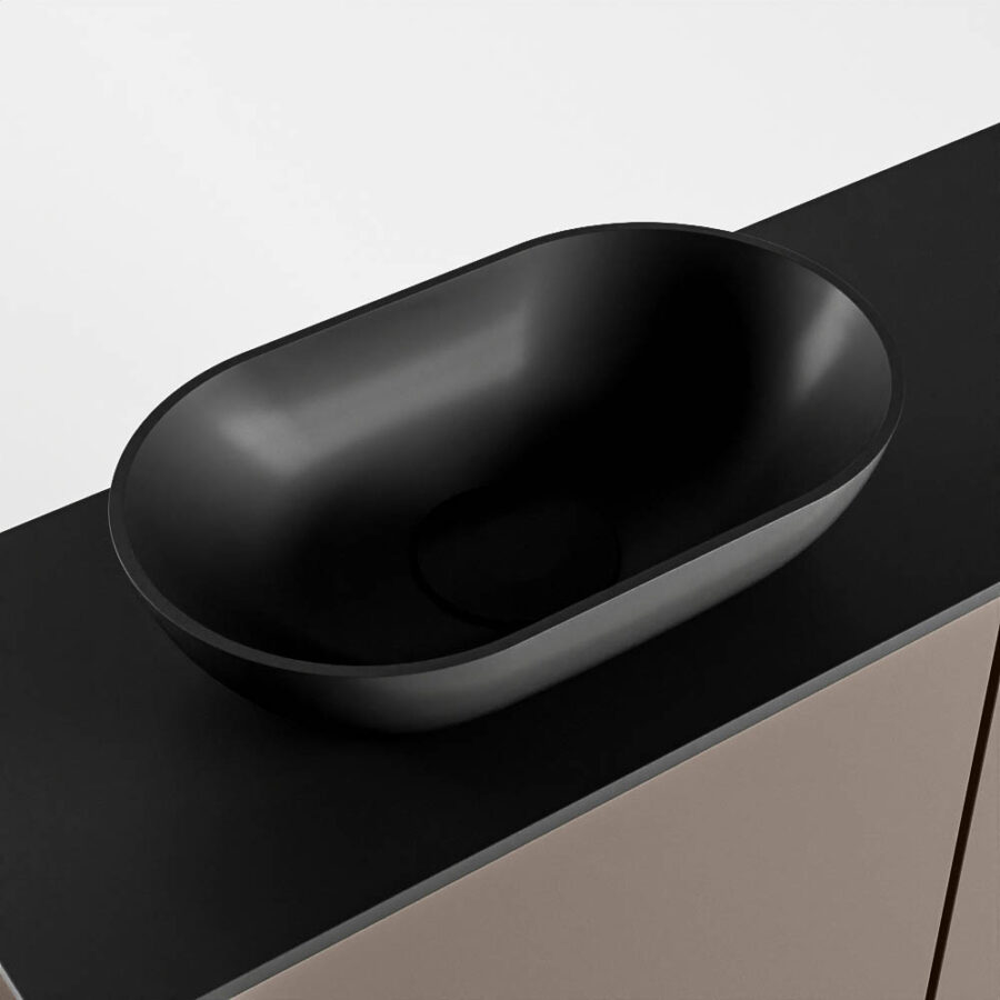 MONDIAZ FOWY toiletmeubel 80cm kleur smoke. Waskom positie links kleur urban | urban. Zonder kraangat - Afbeelding 7