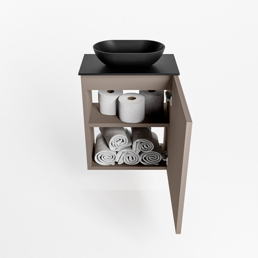MONDIAZ FOWY toiletmeubel 40cm kleur smoke. Waskom positie midden kleur urban | urban. Zonder kraangat - Afbeelding 8