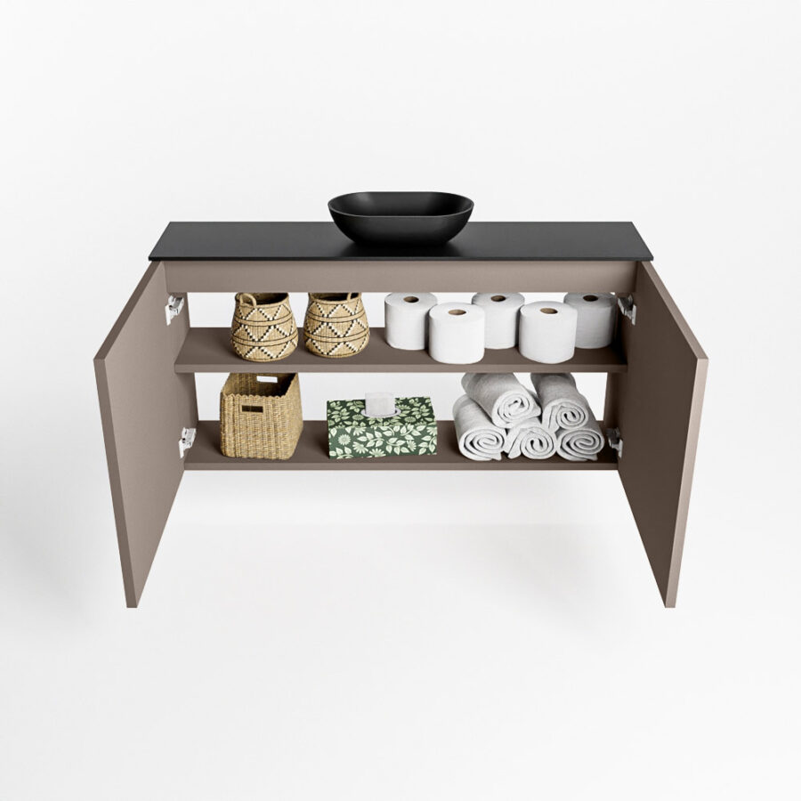 MONDIAZ FOWY toiletmeubel 100cm kleur smoke. Waskom positie midden kleur urban | urban. Met 1 kraangat - Afbeelding 8