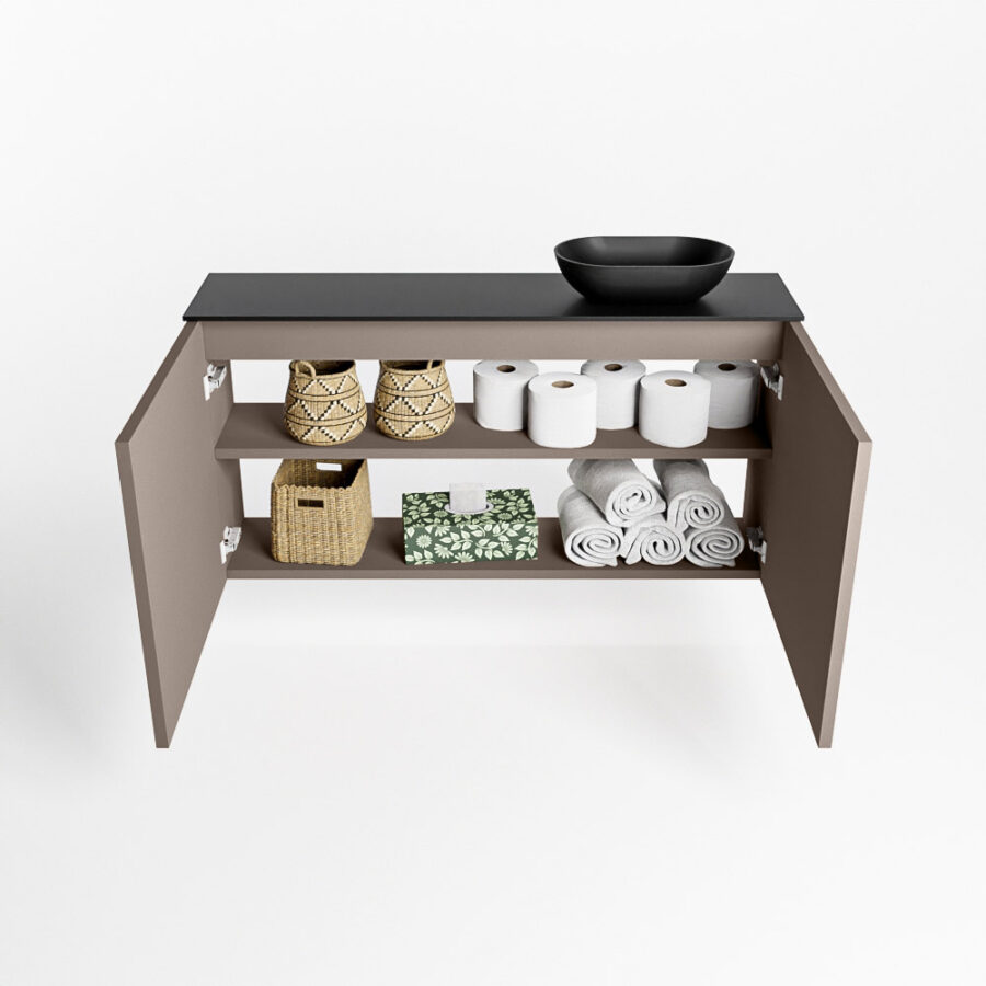 MONDIAZ FOWY toiletmeubel 100cm kleur smoke. Waskom positie rechts kleur urban | urban. Met 1 kraangat - Afbeelding 8