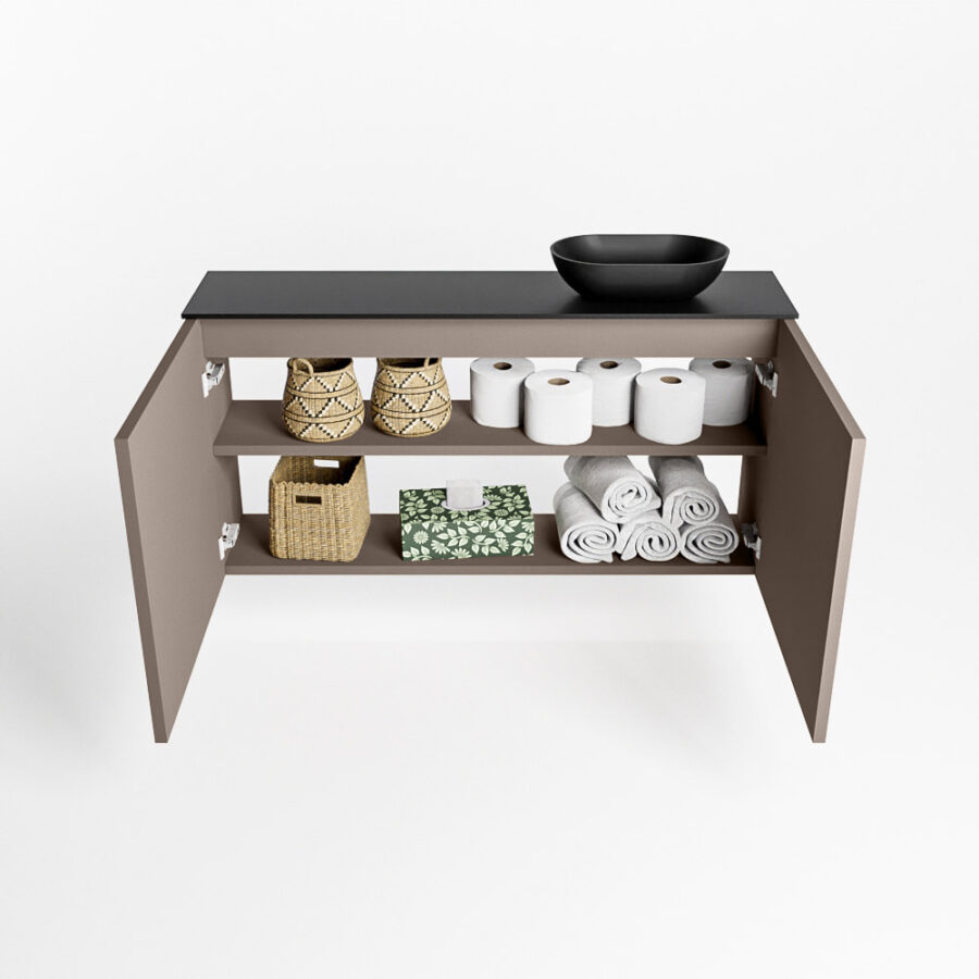 MONDIAZ FOWY toiletmeubel 100cm kleur smoke. Waskom positie rechts kleur urban | urban. Zonder kraangat - Afbeelding 8