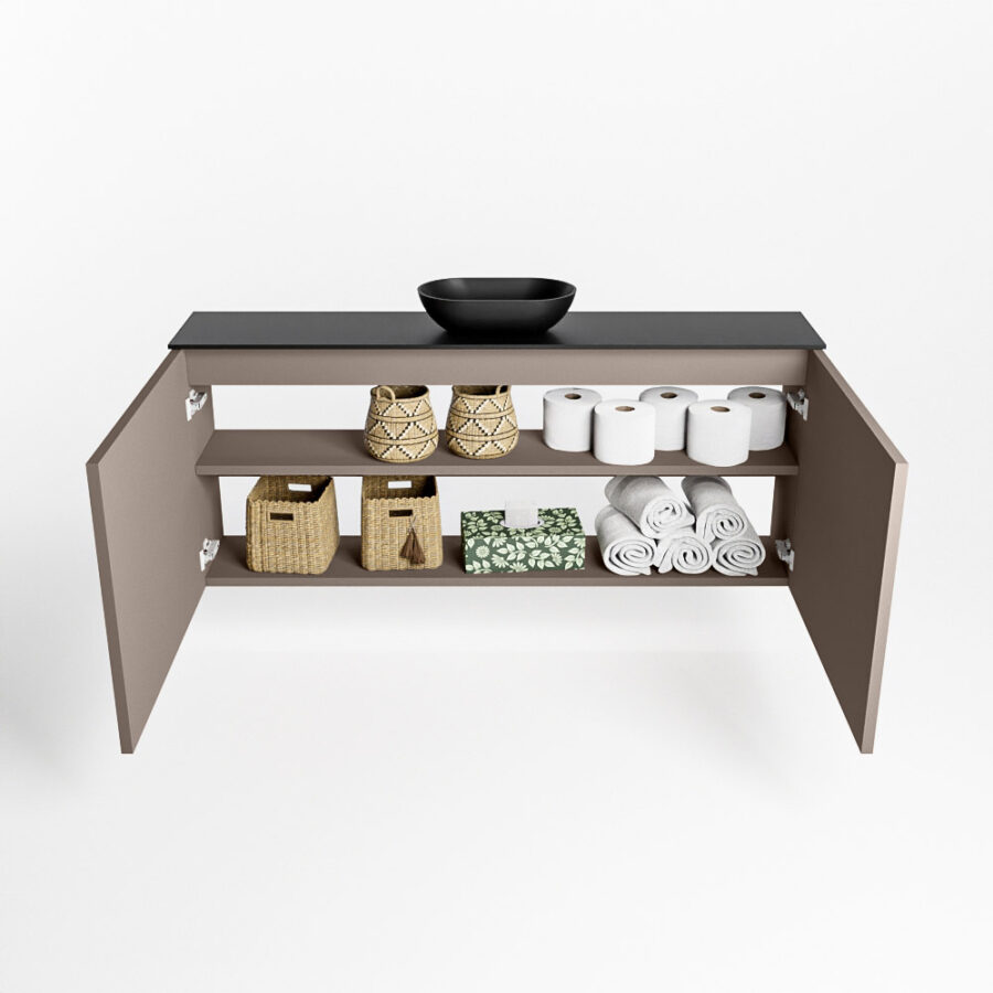 MONDIAZ FOWY toiletmeubel 120cm kleur smoke. Waskom positie midden kleur urban | urban. Met 1 kraangat - Afbeelding 8