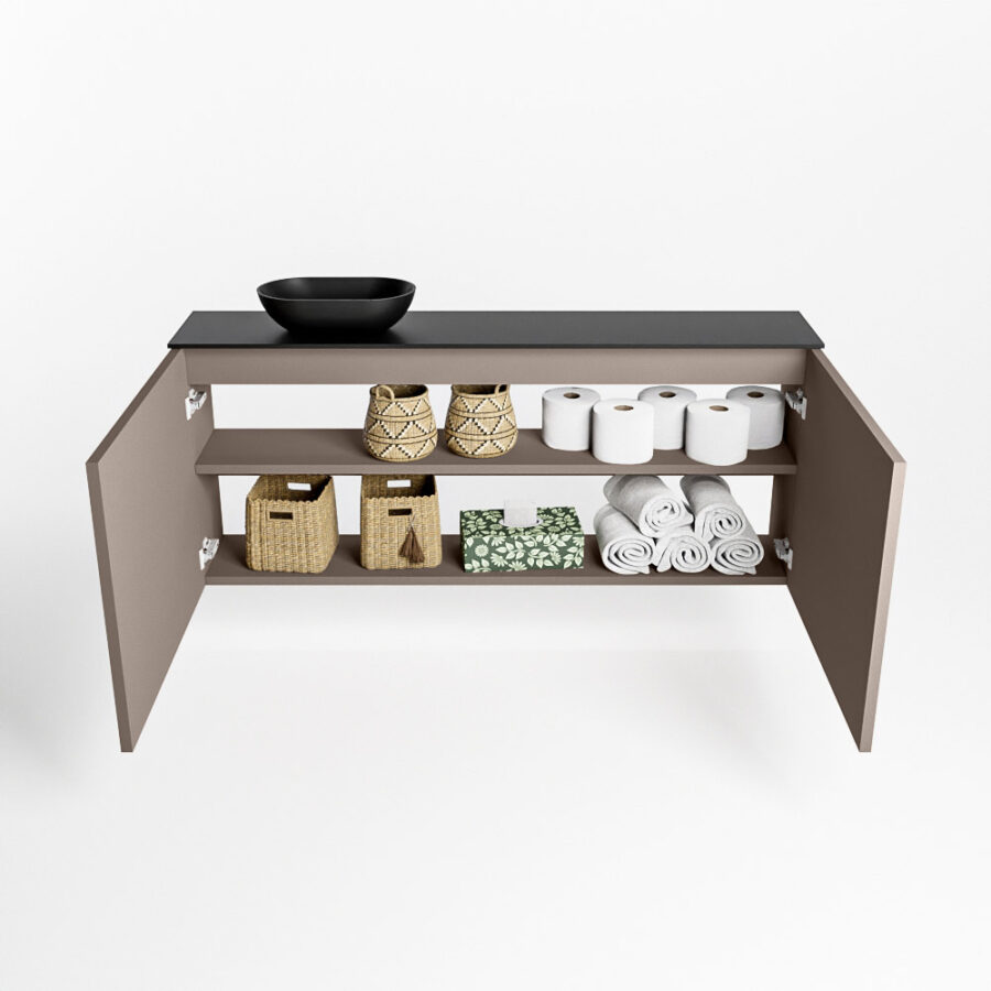 MONDIAZ FOWY toiletmeubel 120cm kleur smoke. Waskom positie links kleur urban | urban. Met 1 kraangat - Afbeelding 8