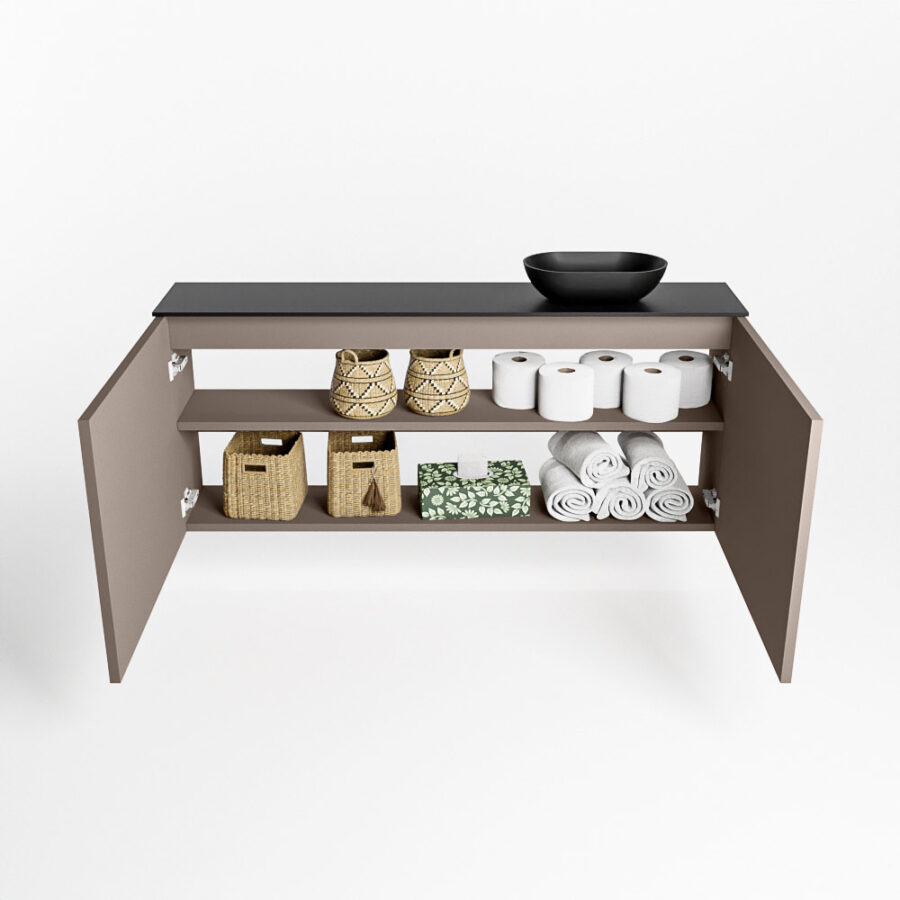 MONDIAZ FOWY toiletmeubel 120cm kleur smoke. Waskom positie rechts kleur urban | urban. Met 1 kraangat - Afbeelding 8