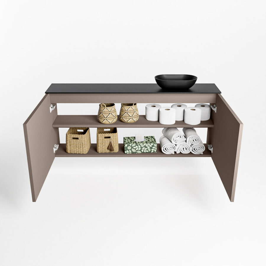 MONDIAZ FOWY toiletmeubel 120cm kleur smoke. Waskom positie rechts kleur urban | urban. Zonder kraangat - Afbeelding 8