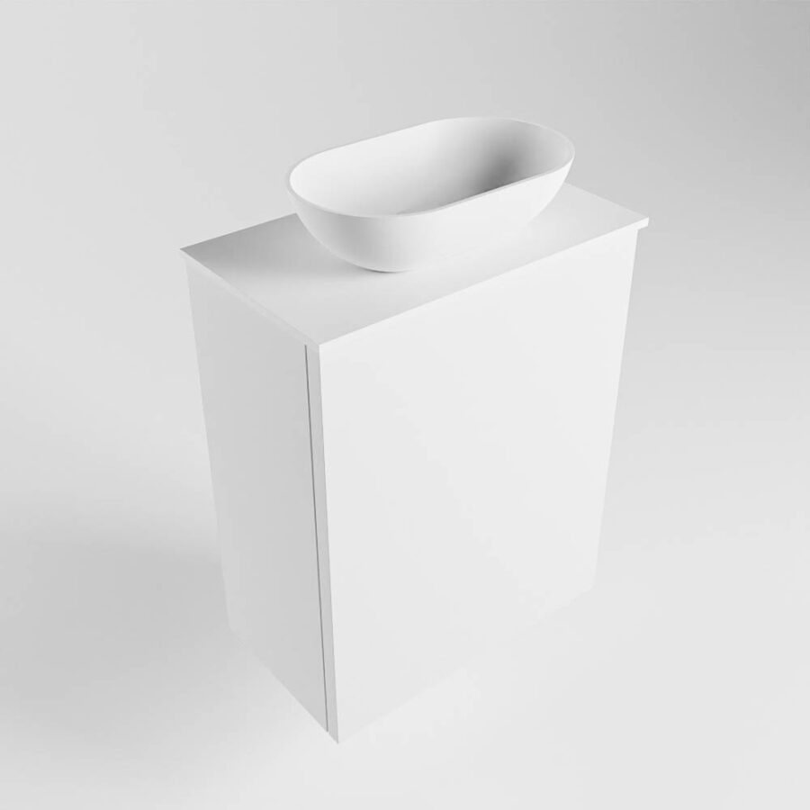 MONDIAZ FOWY toiletmeubel 40cm kleur talc. Waskom positie midden kleur talc | talc. Zonder kraangat - Afbeelding 4
