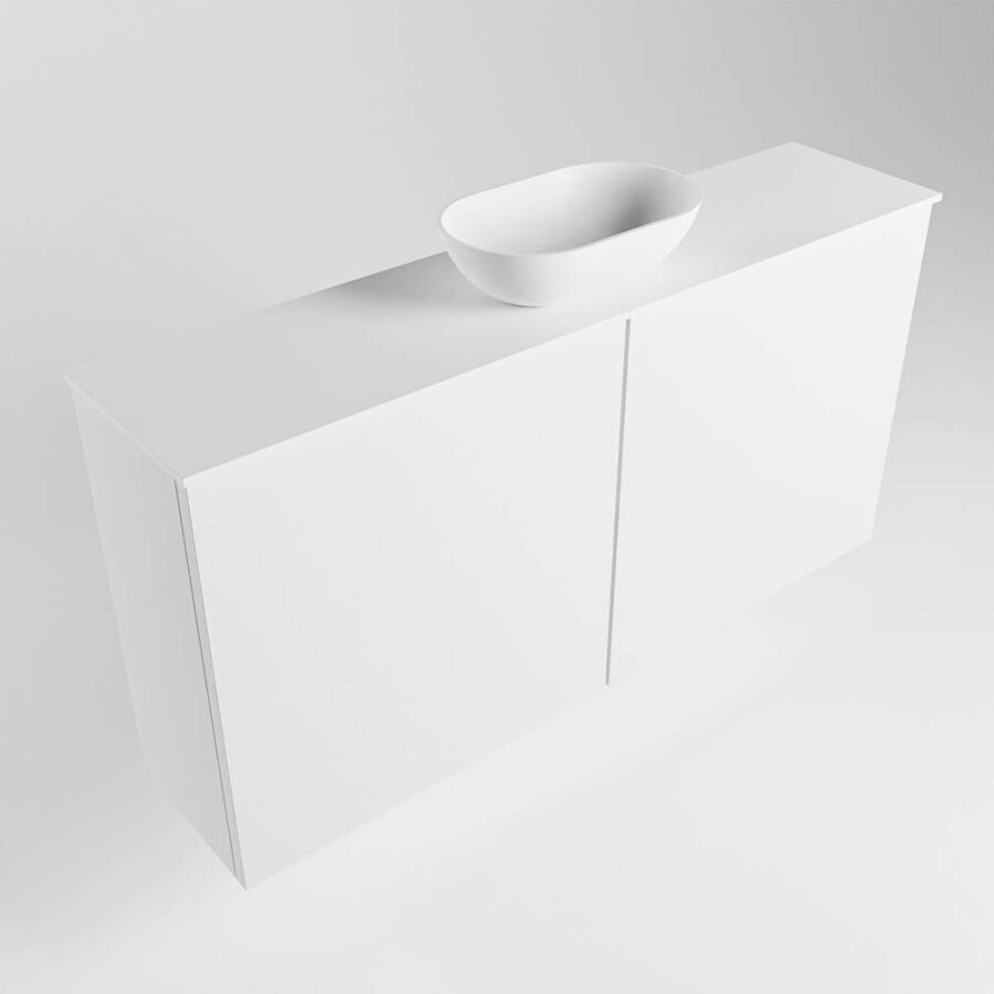 MONDIAZ FOWY toiletmeubel 100cm kleur talc. Waskom positie midden kleur talc | talc. Zonder kraangat - Afbeelding 4
