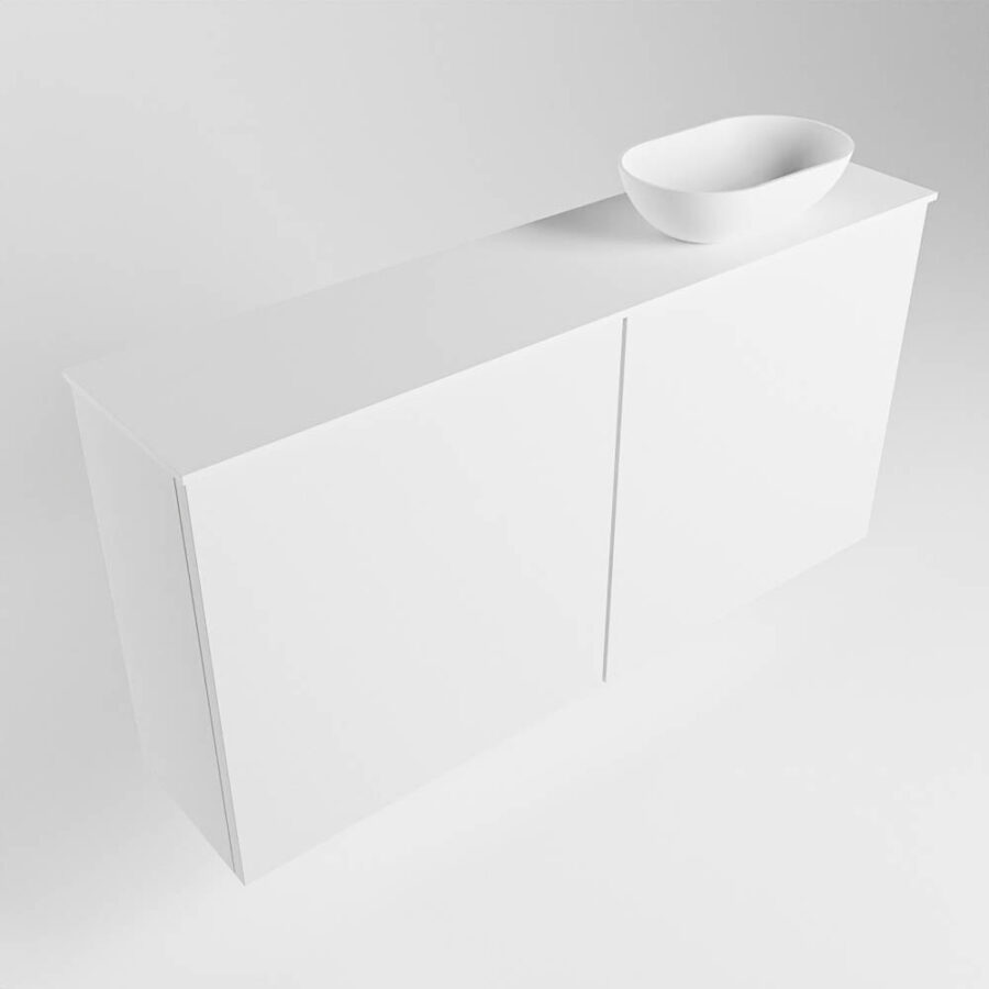 MONDIAZ FOWY toiletmeubel 100cm kleur talc. Waskom positie rechts kleur talc | talc. Zonder kraangat - Afbeelding 4