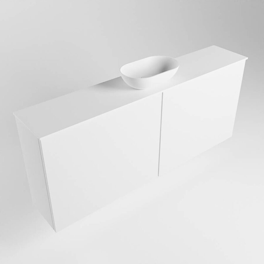MONDIAZ FOWY toiletmeubel 120cm kleur talc. Waskom positie midden kleur talc | talc. Met 1 kraangat - Afbeelding 4