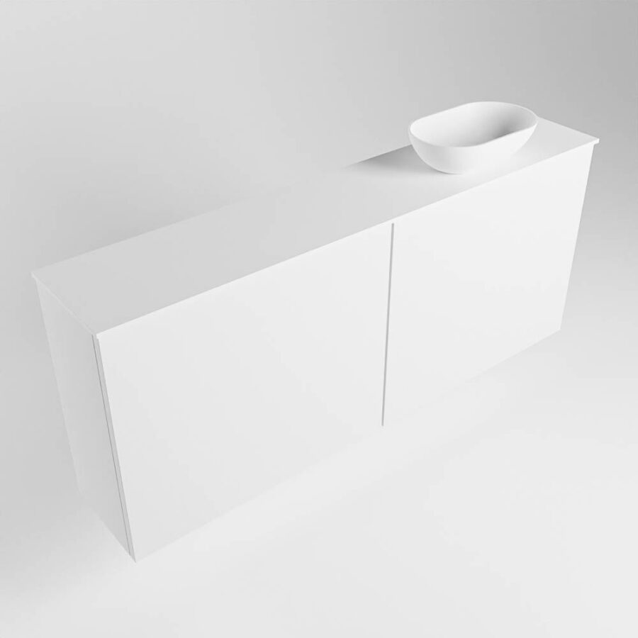 MONDIAZ FOWY toiletmeubel 120cm kleur talc. Waskom positie rechts kleur talc | talc. Zonder kraangat - Afbeelding 4
