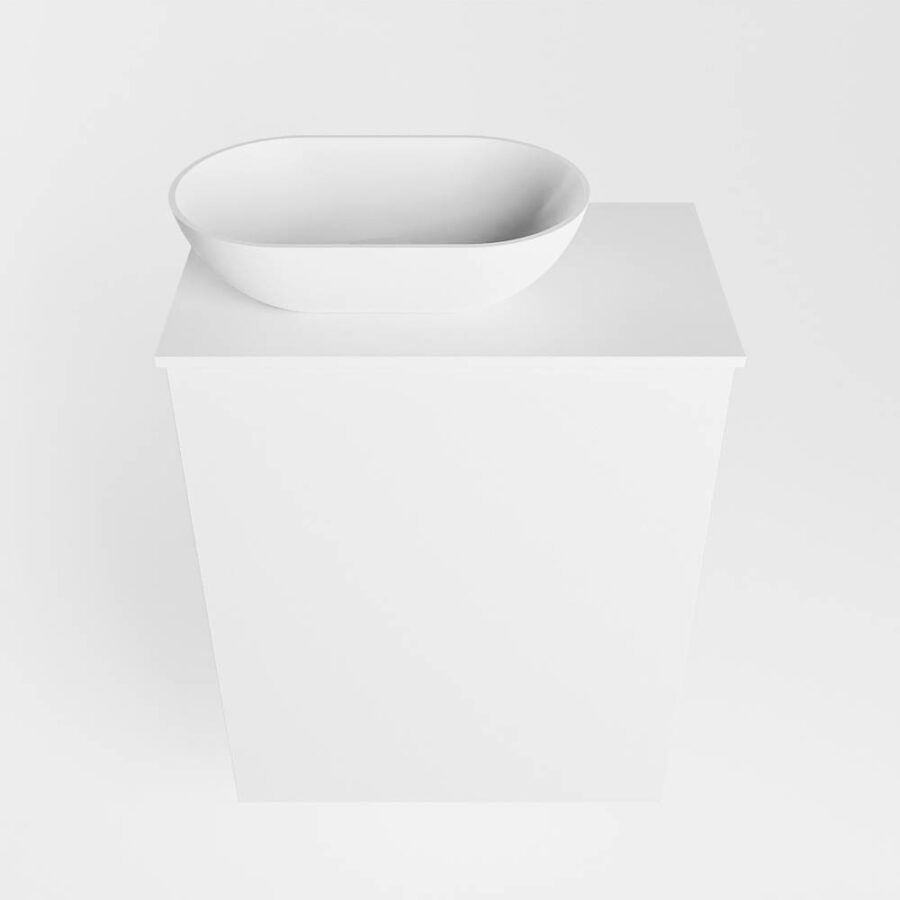 MONDIAZ FOWY toiletmeubel 40cm kleur talc. Waskom positie links kleur talc | talc. Met 1 kraangat - Afbeelding 5