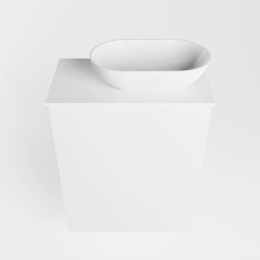 MONDIAZ FOWY toiletmeubel 40cm kleur talc. Waskom positie rechts kleur talc | talc. Met 1 kraangat - Afbeelding 5