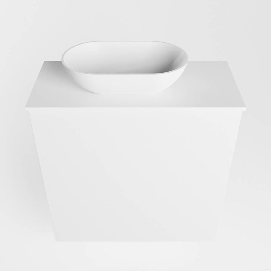 MONDIAZ FOWY toiletmeubel 50cm kleur talc. Waskom positie links kleur talc | talc. Met 1 kraangat - Afbeelding 5