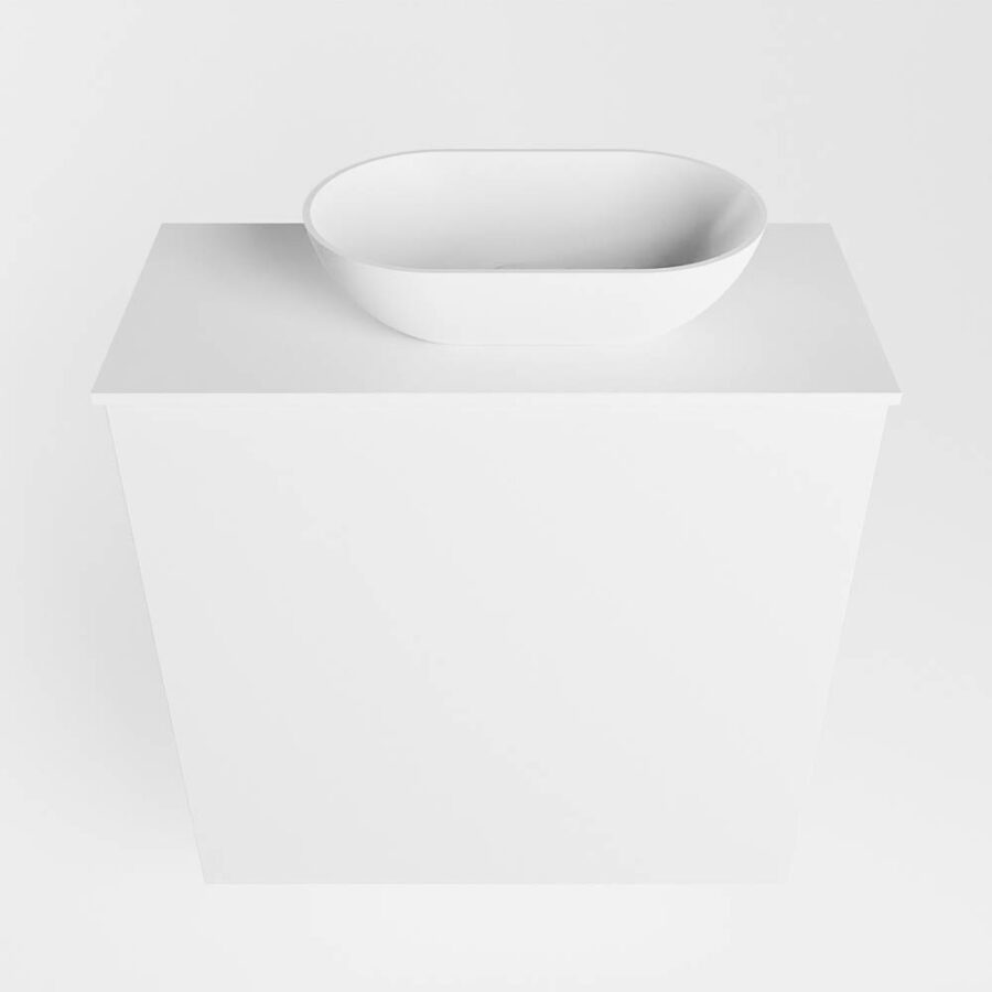 MONDIAZ FOWY toiletmeubel 50cm kleur talc. Waskom positie rechts kleur talc | talc. Met 1 kraangat - Afbeelding 5