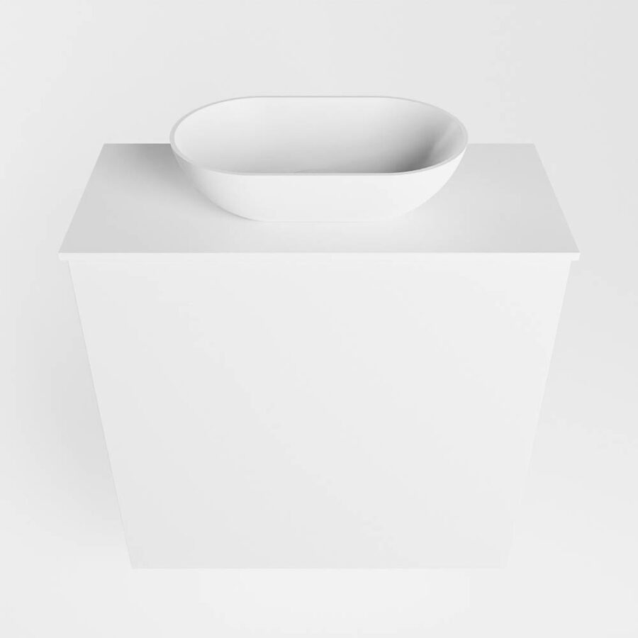 MONDIAZ FOWY toiletmeubel 50cm kleur talc. Waskom positie midden kleur talc | talc. Zonder kraangat - Afbeelding 5