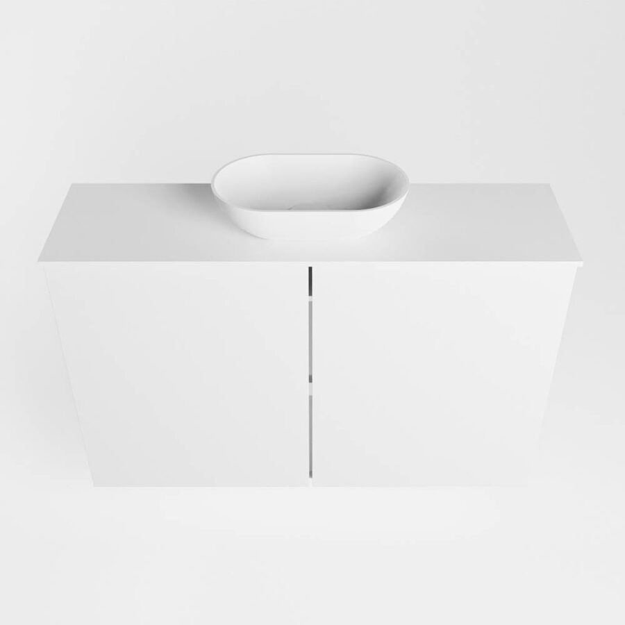 MONDIAZ FOWY toiletmeubel 80cm kleur talc. Waskom positie midden kleur talc | talc. Zonder kraangat - Afbeelding 5