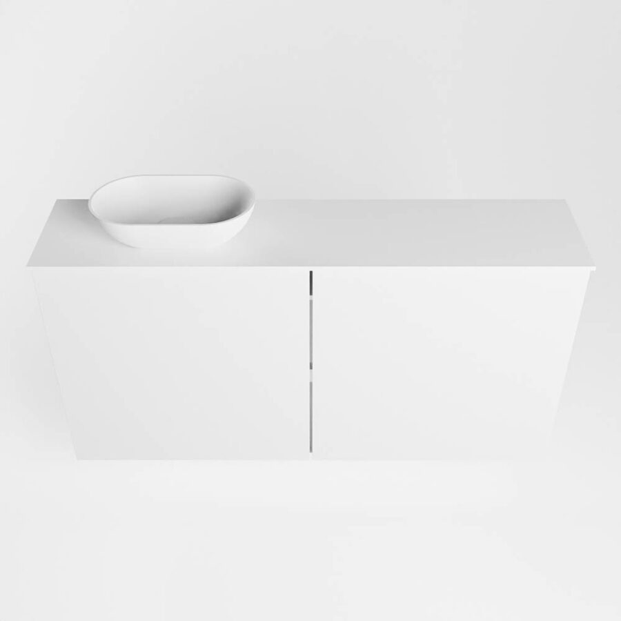 MONDIAZ FOWY toiletmeubel 100cm kleur talc. Waskom positie links kleur talc | talc. Zonder kraangat - Afbeelding 5
