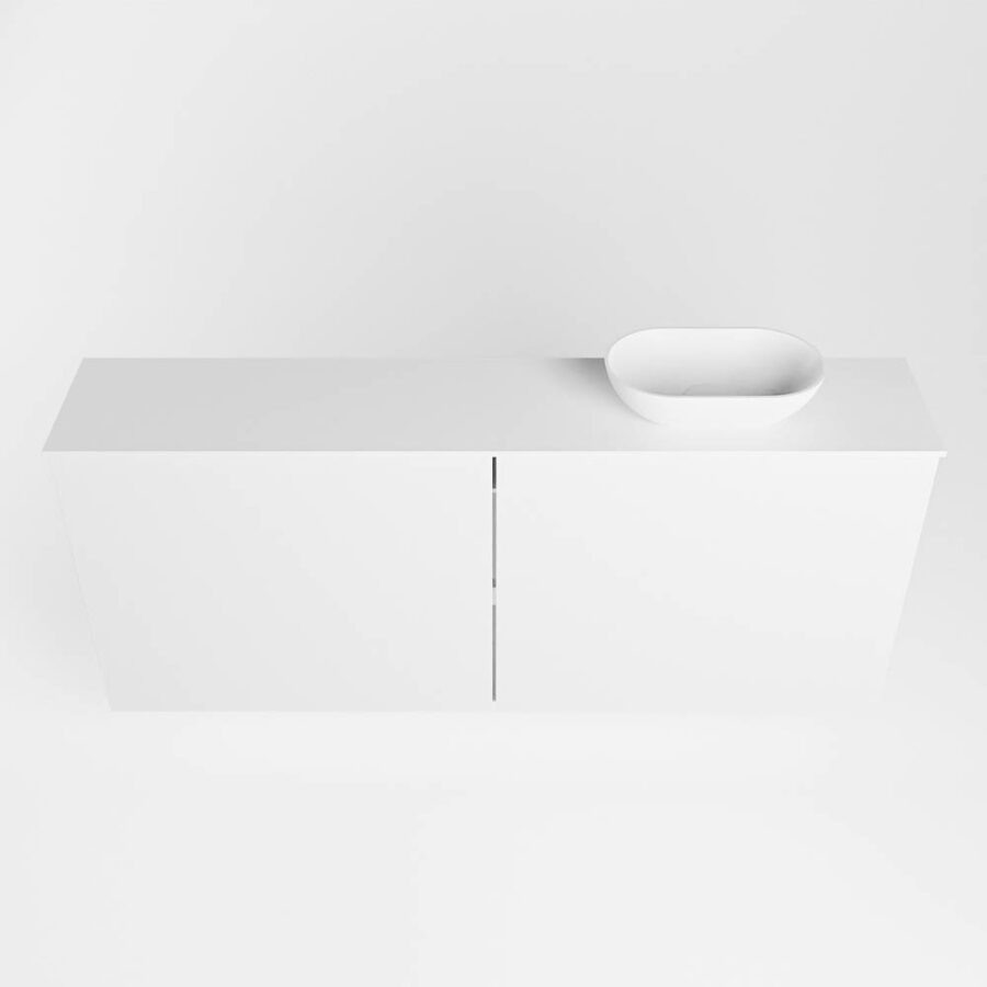MONDIAZ FOWY toiletmeubel 120cm kleur talc. Waskom positie rechts kleur talc | talc. Met 1 kraangat - Afbeelding 5