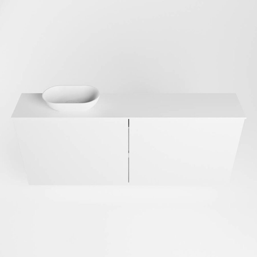 MONDIAZ FOWY toiletmeubel 120cm kleur talc. Waskom positie links kleur talc | talc. Zonder kraangat - Afbeelding 5