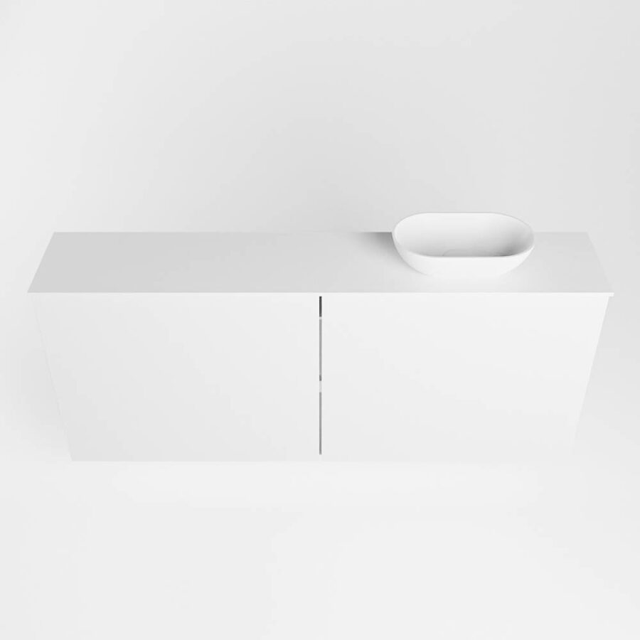 MONDIAZ FOWY toiletmeubel 120cm kleur talc. Waskom positie rechts kleur talc | talc. Zonder kraangat - Afbeelding 5