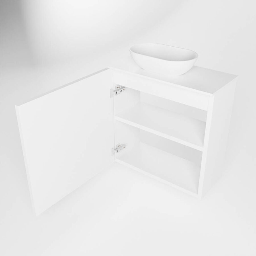 MONDIAZ FOWY toiletmeubel 50cm kleur talc. Waskom positie links kleur talc | talc. Met 1 kraangat - Afbeelding 6