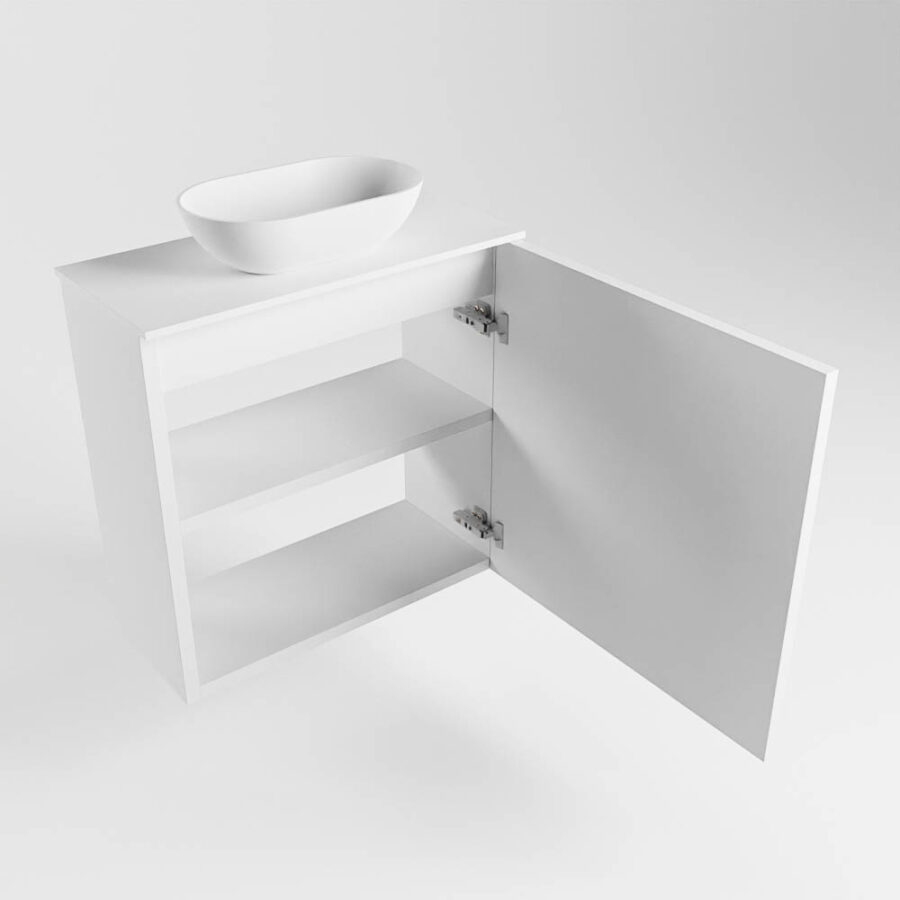 MONDIAZ FOWY toiletmeubel 50cm kleur talc. Waskom positie midden kleur talc | talc. Zonder kraangat - Afbeelding 6